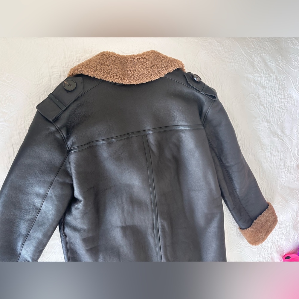 Drejani Genuine Lambskin Shearling Coat • Brown & Camel - Picture 11 of 17
